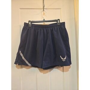 US Air Force Men PT Shorts Blue Brief Lined Physical Training Trunks Size Large